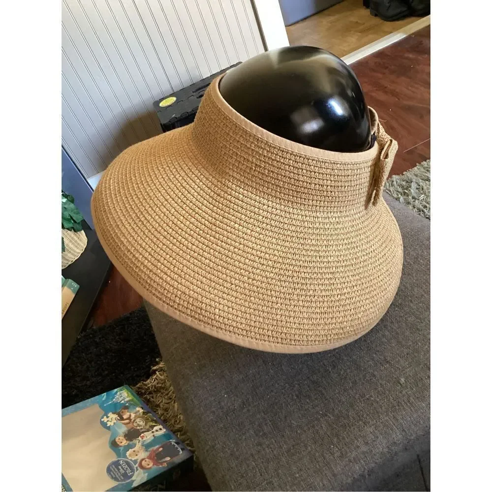 Bow Closure Roll Up Visor Hat - Picture 3 of 8